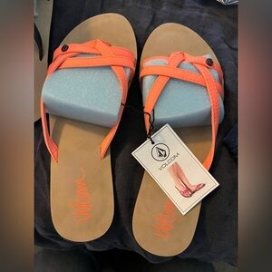 Volcom Women's Bright Orange Look Out Sandals